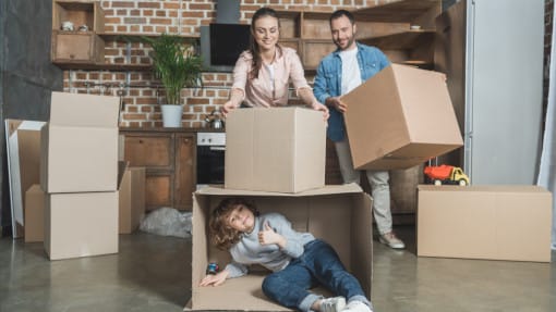 Family preparing to move house