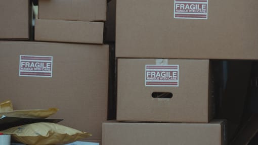 boxes of fragile items