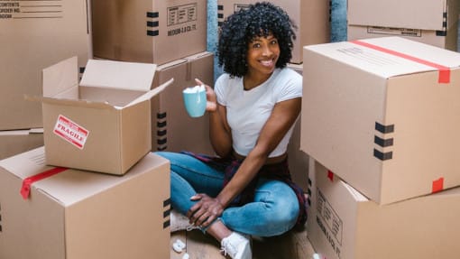 boxes packed ready to move house