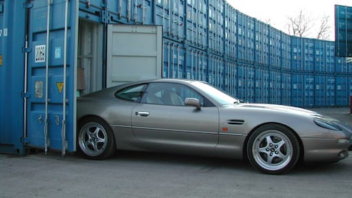 Aston Martin in a storage unit